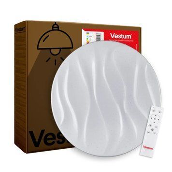 Стельовий LED світильник 80W з пультом Vestum з розсіювачем зоряне небо 3000К-6500К білий IP40 DUNE VS-91034 фото