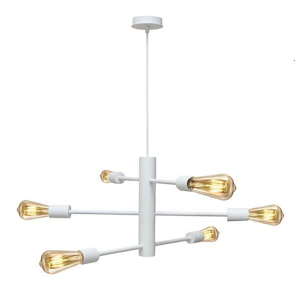 Люстра подвесная MSK Electric Asket на шесть плафонов Е27 NL 6120-6 WH белая 619775 фото