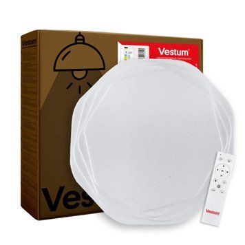 Стельовий LED світильник 80W з пультом Vestum з ефектом зоряного неба 3000К-6500К 495*72мм білий IP40 ROSE VS-91018 фото