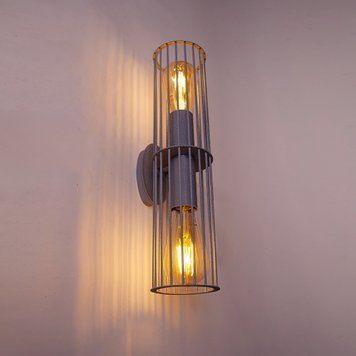 Бра під дві лампи Е27 MSK Electric Malta настінний світильник у стилі лофт MR 1040 GR 618076 фото