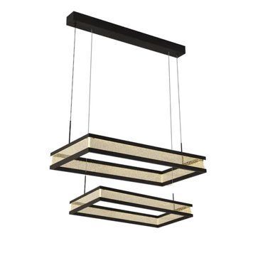 Підвісна LED люстра 94W Interees на два акрилові плафони 3000-6400К з пультом IP20 V QQD3126 BK V QQD3126 BK фото