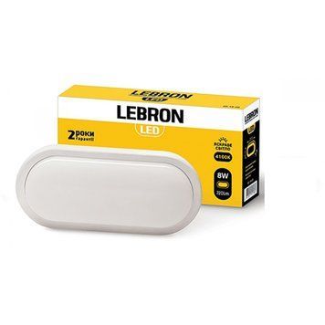 Вуличний світлодіодний світильник 8W Lebron овальний настінно-стельовий 4100K білий IP65 L-WLO 15-35-01 фото