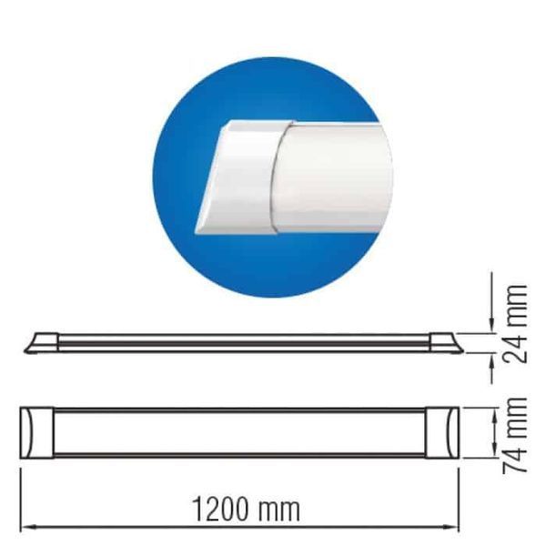 Світильник лінійний LED 54W Horoz Electric TETRA/SQ-54 120см 6400К IP20 052-005-0120-020 фото