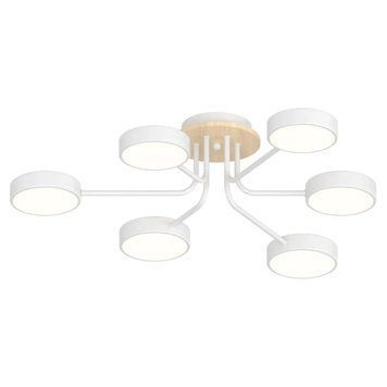 Стельова LED люстра 72W Valeso з металевим каркасом 3000/4200/6000К біла IP20 XI3333-6 SP000046067 фото