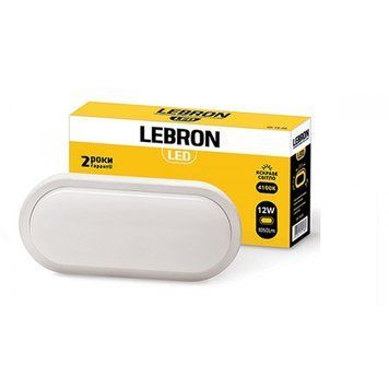 Вуличний світлодіодний світильник 12W овальний Lebron настінно-стельовий 4100K білий IP65 L-WLO 15-35-04 фото