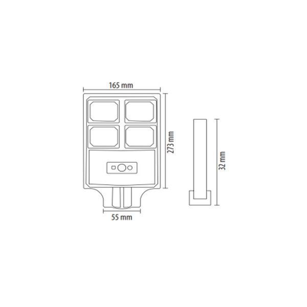 Консольний LED світильник 20W вуличний Horoz Electric на опору з датчиком руху на сонячній батареї 6400 К IP65 COMPACT PRO-20 074-010-1020-020 фото