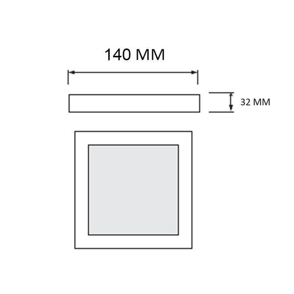 Накладной LED светильник 12W Horoz Electric квадратный 3000/4000/6500К черный IP20 SELENA-12W 3CCT 016-084-0012-020 фото