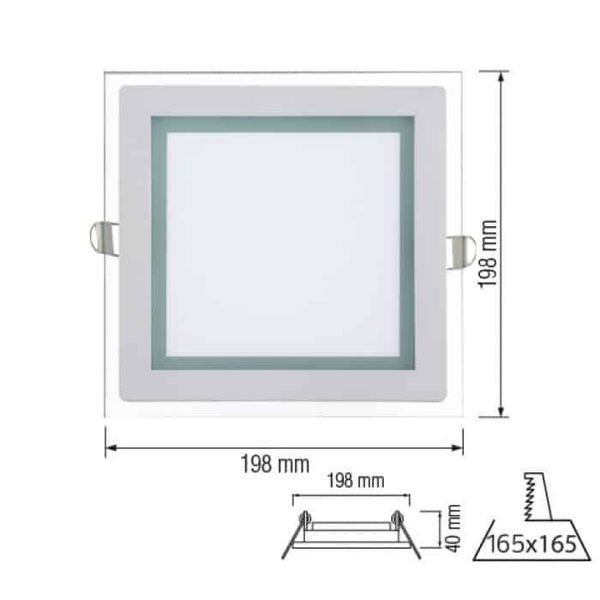 Світлодіодний вбудований 15W квадратний світильник скло 4200K Maria-15 Horoz Electric 016-015-0015-030 фото