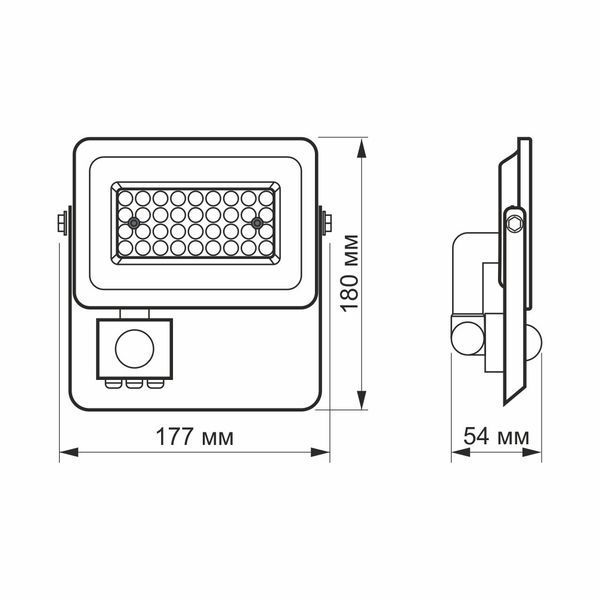 LED прожектор 30W VIDEX 3000Lm із датчиком руху 5000K із вологозахищеним корпусом білий IP65 VL-F2e305W-S VL-F2e305W-S фото