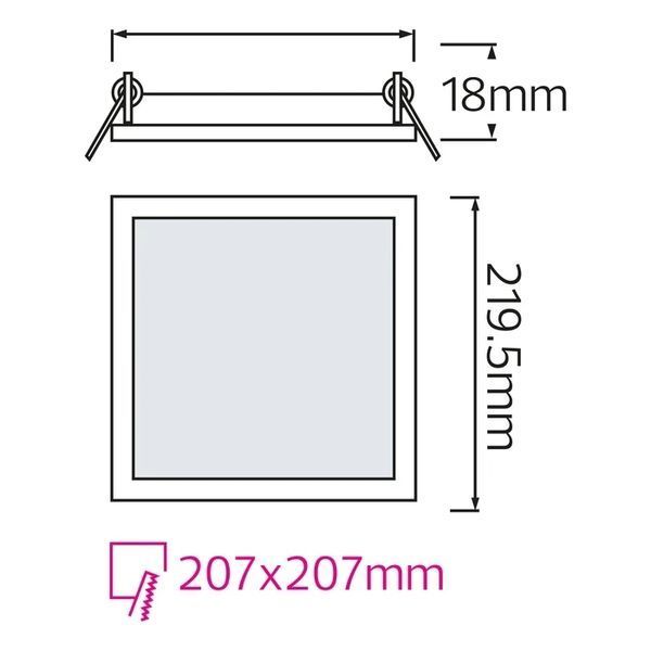 Светильник врезной 18W LED Horoz Electric SLIM/Sq-18 6400K квадрат IP20 056-005-0018-020 фото