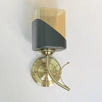 Бра настенное Sirius со стеклянным плафоном под одну лампу Е27 бронзовое IP20&nbsp;B-9506C/1 SP000050495 фото
