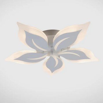 Потолочная LED люстра 80W с пультом и акриловыми плафонами в форме цветка 3000-6500K белая INTEREES IS K39684-5 WT IS K39684-5 WT фото