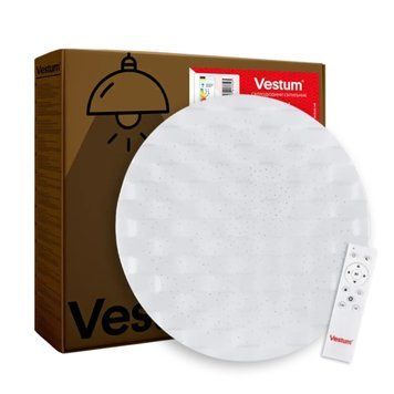 Стельовий LED світильник 80W з пультом Vestum зоряне небо 3000K-6500К білий/срібло IP40 CELL VS-91005 фото