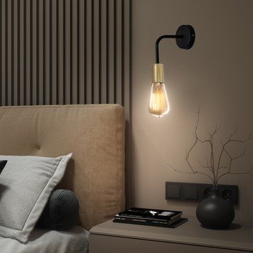 Бра в стилі лофт із бронзовим патроном MSK Electric Asket NL 1440 BK+BN 615455 фото