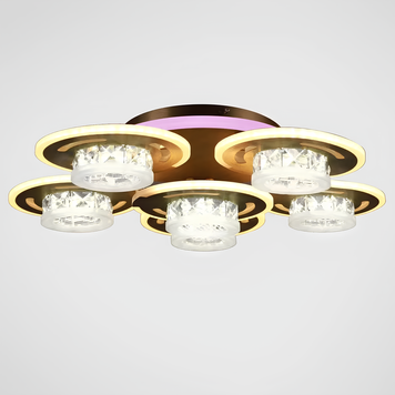 Стельова LED люстра 210W з пультом VALESO з круглими плафонами 3000-6000К коричнева IP20 V K29009-5 1 1 K29009-5 1 1 фото