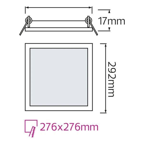 Світильник врізний 24W LED Horoz Electric SLIM/Sq-24 6400K квадрат IP20 056-005-0024-020 фото