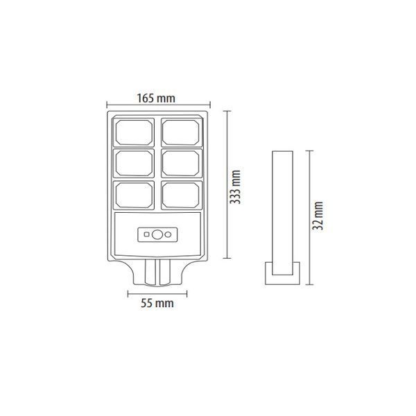 Консольний LED світильник 30W вуличний Horoz Electric на опору з датчиком руху на сонячній батареї 6400 К IP65&nbsp;COMPACT PRO-30 074-010-1030-020 фото