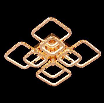 Люстра стельова LED кришталева 400W на 8 плафонів з диммером 3000-6000К SY-7942/4+4 GD DIMMER Svet SY-7942/4+4 GD DIMMER фото