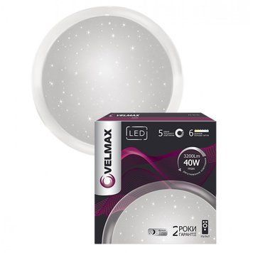 Стельова світлодіодна люстра 60W VELMAX круглої форми 3000K-6500K біла IP20 V-CL-Galaxy 23-40-10 фото