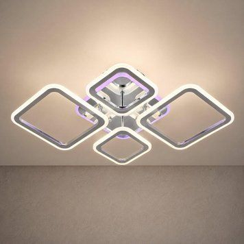 Потолочная светодиодная люстра 92W с пультом Valeso с RGB-подсветкой корпуса 3000-6500К цвет хром IP20 LI8822/2+2 CR (RGB) SP000045150 фото