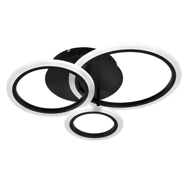 Потолочная LED люстра 45W Velmax на три плафона 3000K-6500K с пультом черная IP20 V-СL-NAOMI-R 23-43-32 фото