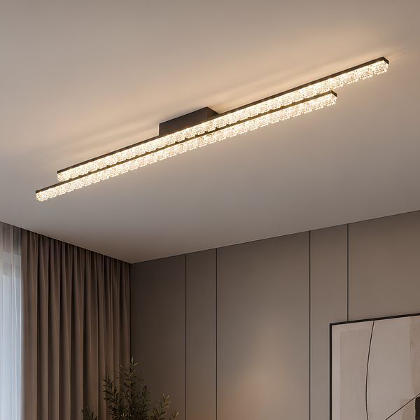 Стельова LED люстра 72W з пультом і двома акриловими планками 3000-6500К каркас кавового кольору Svet SY-33041/2 COFFEE SY-33041/2 COFFEE фото