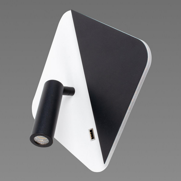 Світлодіодне настінне бра Sirius 10W з роз'ємом USB чорно-біле 3000К IP20 8926 S-USB 7W+3W black+white SP000037278 фото