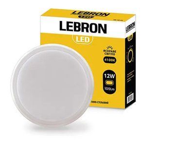 Вуличний світлодіодний світильник 12W Lebron настінно-стельовий 4100K 1020Lm білий IP65 L-WLR 15-35-23 фото