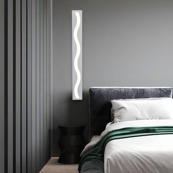 Настінний LED-світильник мінімалізм 50W білий з хвилеподібною світловою лінією Svet SY-16097/800 WT SY-16097/800 WT 50W фото