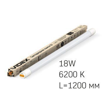 Світлодіодна лампа 18W VIDEX G13 лінійної форми T8 1.2м 2000Lm 6200K холодне світло VL-T8b-18126 VL-T8b-18126 фото