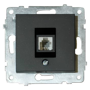 Механизм телефонной розетки Ovivo Electric пластиковый корпус 16А 250V черный IP20 GRANO 600-000317-221 фото
