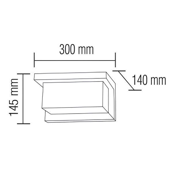 Фасадний LED світильник 20W Horoz Electric настінний 4200К алюмінієвий чорний IP54 PALACE 076-081-0020-010 фото
