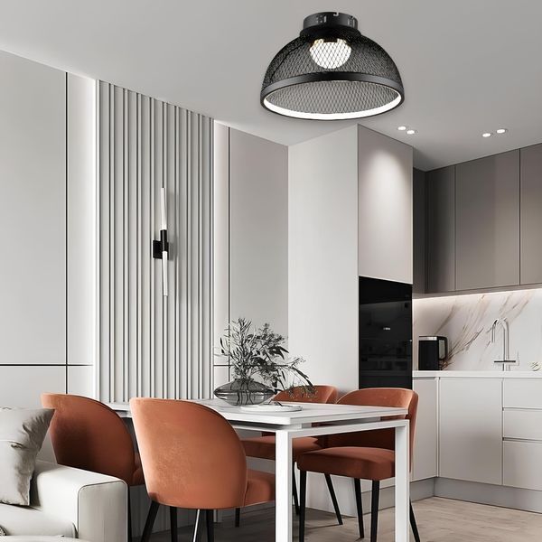 Стельова LED люстра 28W VALESO в стилі лофт 3000/6500К чорна IP20 B YH1349/28W BK+GD SP000045228 фото