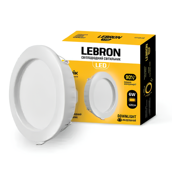 Точковий світлодіодний світильник 22W врізний Lebron круглий 1760Lm 4100K білий IP20 L-DR-2241 12-08-22 фото