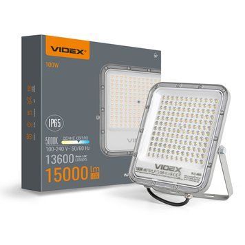 Світлодіодний прожектор 100W VIDEX алюмінієвий корпус 15000Lm 5000K сірий IP65 VL-F2-1005G VL-F2-1005G фото