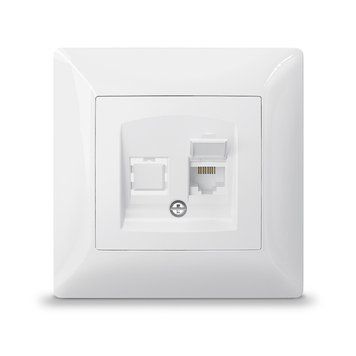 Встраиваемая коммуникационная розетка CAT6 TITANUM из поликарбоната белая IP20 STANDARD ТF-ST-SK1PC-W ТF-ST-SK1PC-W фото