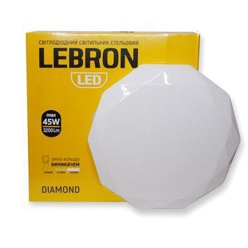 Накладной LED светильник 45W Lebron настенно-потолочный с рельефным плафоном 3000-6500К IP20 L-CL-Diamond 15-25-04 фото