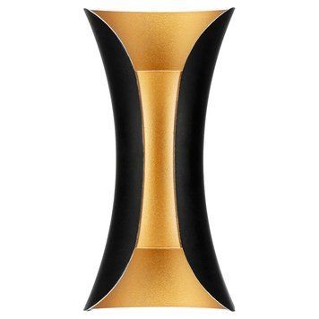 Світильник фасадний 10W LED Horoz Electric MARVEL-10 настінний 4200K чорний, золото IP65 076-052-0010-030 фото