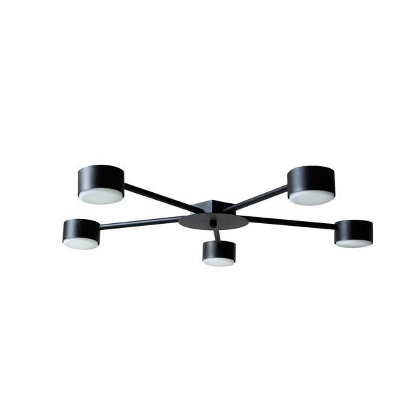 Люстра потолочная MSK Electric Copter на пять круглых плафонов под лампы GX53 черная NL 8040-5 BK 618659 фото