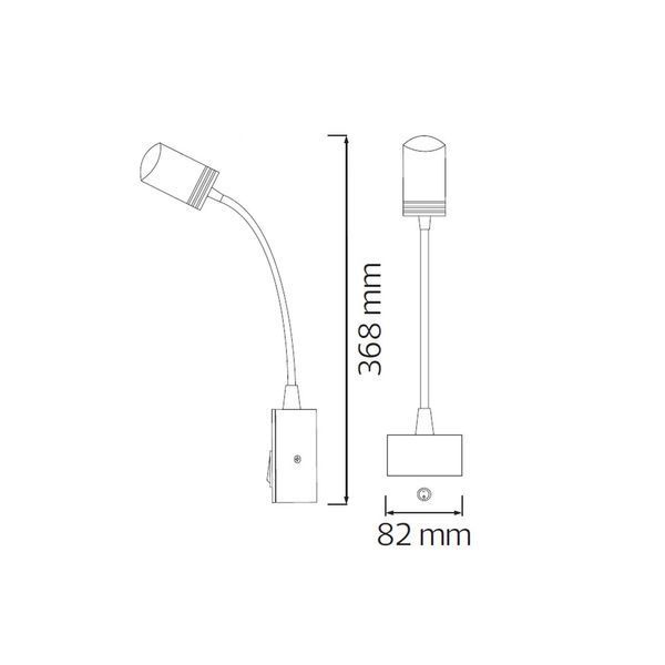 Настінний LED світильник 3W Horoz Electric з двома роз'ємами Type-C з гнучким корпусом 4200K чорного кольору IP20&nbsp;TURNA 040-007-0003-021 фото