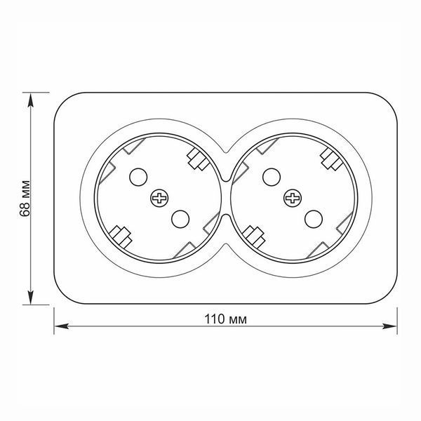 Двойная накладная розетка VIDEX BINERA с заземлением 16A 250V белая VF-BNS22G-W VF-BNS22G-W фото