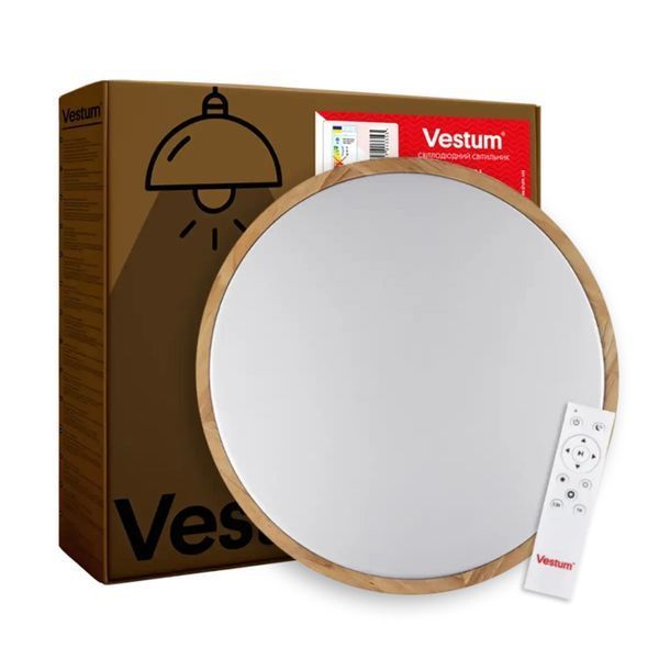 Стельовий LED світильник 80W з пультом Vestum з дерев'яним каркасом 3000К-6500К 490*65мм IP40 SLOT VS-91049 фото