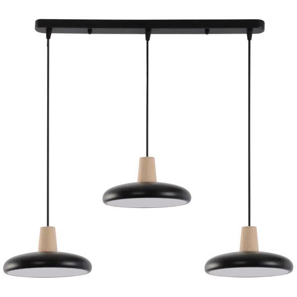 Підвісний LED світильник 72W Valeso на три плафони 3000/4200/6000K чорний IP20 XI3342-3 SP000046070 фото