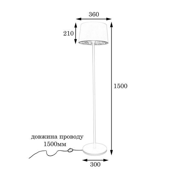 Торшер MSK Electric Palermo з білим плафоном із тканини під лампу Е27 з білою основою NL 3621 WH+WH 620289 фото