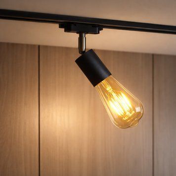 Світильник трековий MSK Electric Asket з поворотним механізмом на шинопровід чорний Е27 NL 1222 BK 622714 фото