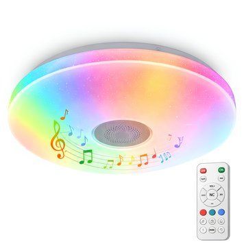 Стельовий музичний LED світильник 48W+5W RGB з пультом і Bluetooth-колонкою 3000-6500K білий VALESO LY576-400 WH SP000051967 фото