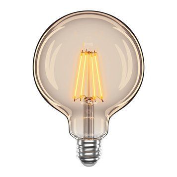Філаментна LED лампа 4W VELMAX форма куля G125 E27 2200K 400Lm V-Filament-Amber-G125 21-47-17 фото