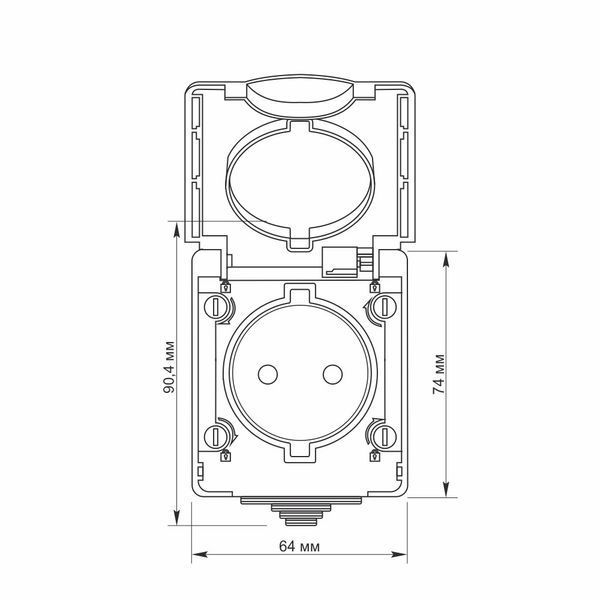 Одинарная накладная розетка VIDEX BINERA 16A без заземления с крышкой 250V серая IP65 VF-BNW21-G VF-BNW21-G фото