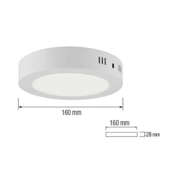 Світлодіодна накладна панель 12W коло Horoz Electric Caroline-12 4200К 016-025-0012-030 фото