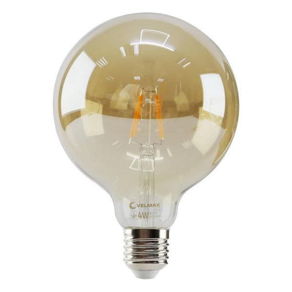 Филаментная LED лампа 4W VELMAX форма шар G125 E27 2200K 400Lm V-Filament-Amber-G125 21-47-17 фото